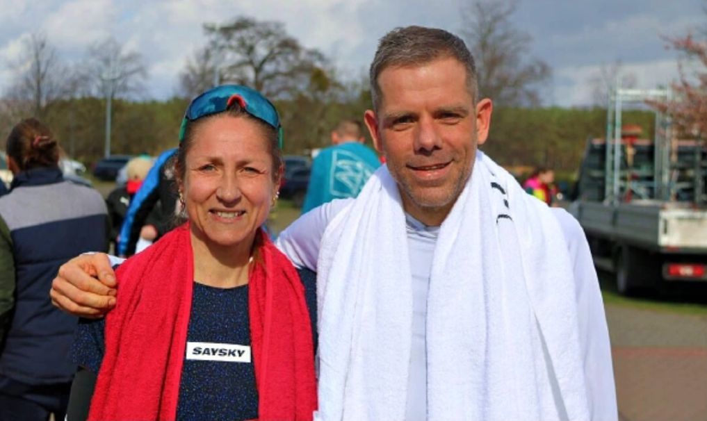 d Stefan Lange sind die neuen MV-Meister im Marathon. Foto: T. Krause Katrin Bemowski und Stefan Lange sind die neuen MV-Meister im Marathon. Foto: T. Krause