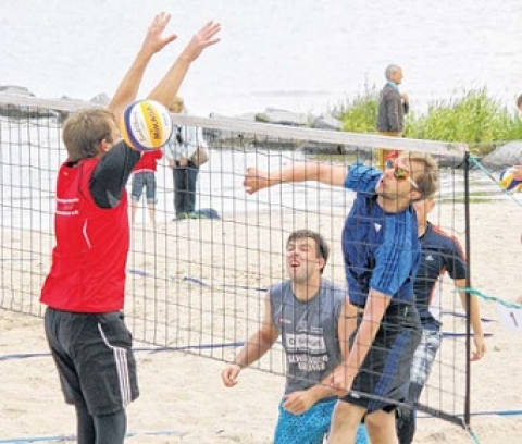 Brandenburger räumen im Sand am Ueckermünder Haff kräftig ab