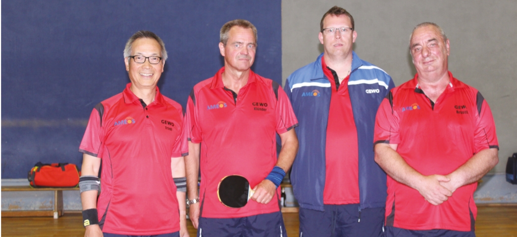 Die erste Mannschaft vom SV Einheit Ueckermünde von links nach rechts: Tuan Trinh, Jörn Klünder, Marcus Podratz und Roland Brüsch. Foto: ZVG